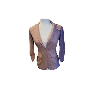 Flirtatious Champaign Colored Blazer Shacket With Rouging Sleeves Size Small